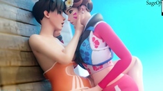 Overwatch Dva blowjob and sex