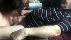 Cuck makes gf suck an old man three times her age