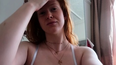 Great Big Boobs On Masturbating Redhead