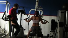 Trainer Helps A Hottie Work Out On The Equipment Before He Nails Her