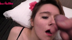 Amateur slut blowjob cumshot