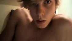 Blonde Twink Strokes On Webcam