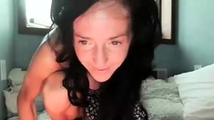 Stacked brunette goes solo toys and masturbation