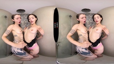 SMALL TIT BRUNETTE TATTOOED TEEN GIRLFRIEND CAUGHT IN SHOWER