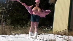 Hot Brunette Big Boobs Toying Pink Pussy