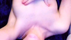 Lovely Amateur teen brunette masturbating outdoor