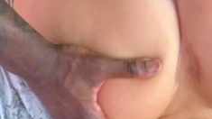 Mandy Sweet gives a sweet interracial close up