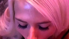 Glam blonde ass cumshot after hardcore anal