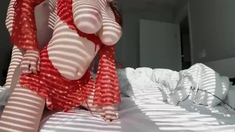 Beautiful roommate teases and plumbs with fat innate boobs.