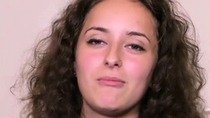 Pink Labia Close Up Of Naive Brunette
