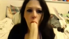 Crazy Chick Shoves A Dildo Balls Deep Down Her Throat Dtd