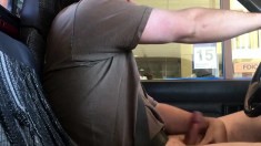 Horny Guy Bustin A Nut at the Bank ( Hands free Public Cum )