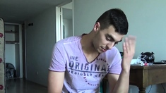 Latino stud fingers straight boys virgin asshole hard