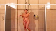 man with cam in girls shower